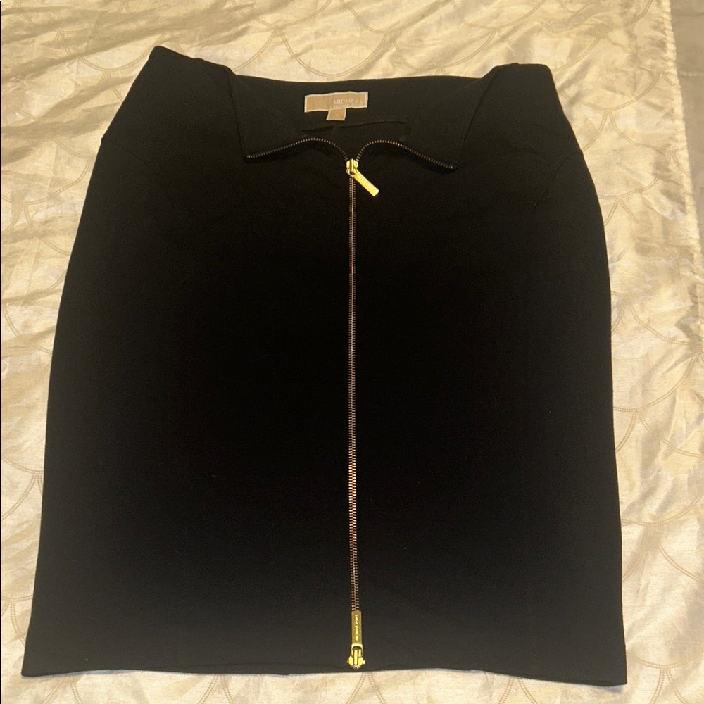 Michael Kors Black Pencil Skirt with Gold Accent